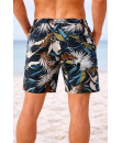 Short Floral Estampado Calção elastano P M G Gg Verão Preto branco
